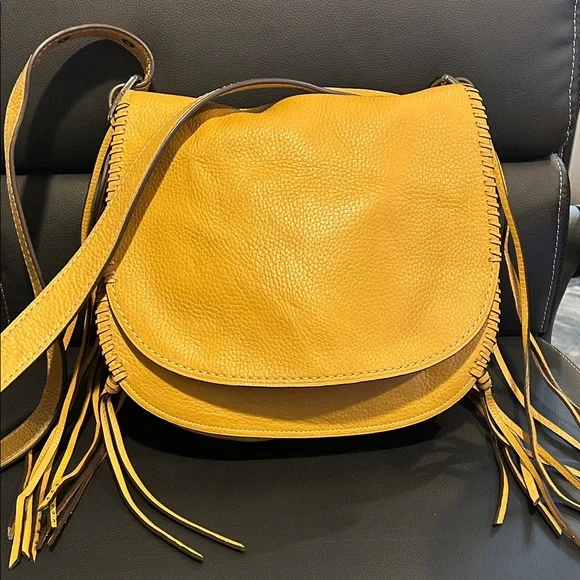Coach 1941 Whipstitch Saddlebag Fringe Braided Pebbled Leather